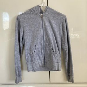 Velvet gray zip up